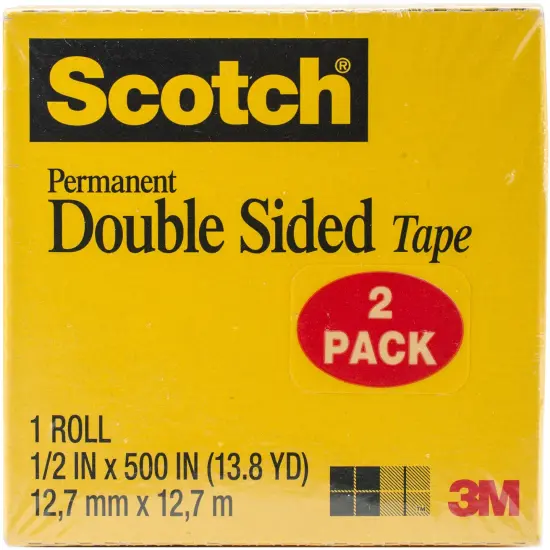 Scotch Permanent Double-Sided Tape 2/Pkg-.5"X500" {1}