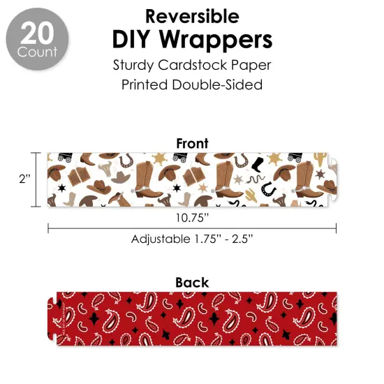 Big Dot of Happiness Western Hoedown - Wild West Cowboy Party Favors and Cupcake Kit - Fabulous Favor Party Pack - 100 Pieces {4}