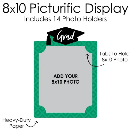 Big Dot of Happiness Green Graduation 8 x 10 inches K-12 School Photo Holder - DIY Party Decor - Picturific Display {7}