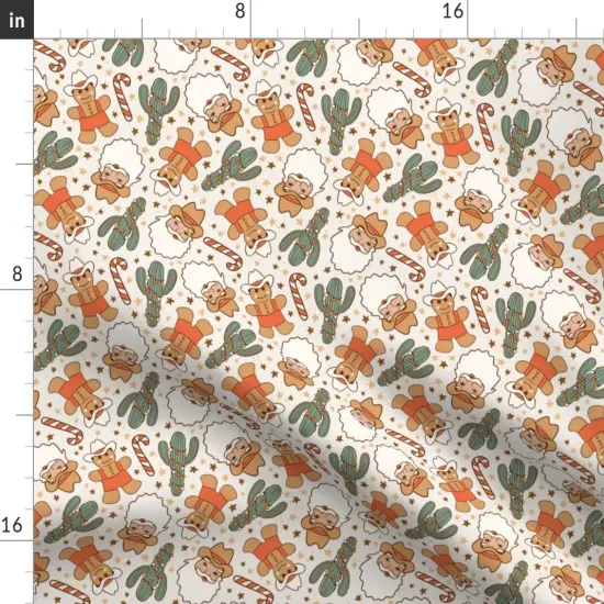 Various Fabrics by the Yard or Fat Quarter Christmas Kitsch Santa Western Cowboy Cactus Candy Cane Cookie Gingerbread Custom Printed Fabric by Spoonflower {2}