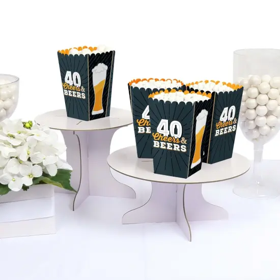Big Dot of Happiness Cheers and Beers to 40 Years - 40th Birthday Party Favor Popcorn Treat Boxes - Set of 12 {4}