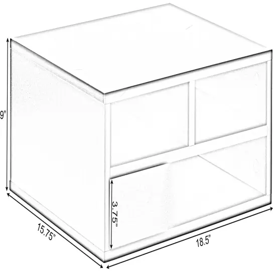 Printer Stand Shelf Wood Office Desktop Compartment Organizer White {5}