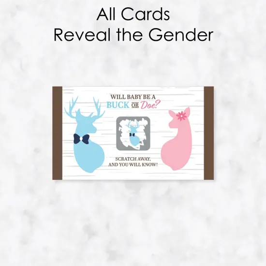 Big Dot of Happiness Boy Buck or Doe - Hunting Gender Reveal Scratch Off Cards - Baby Shower Game - 22 Count {4}