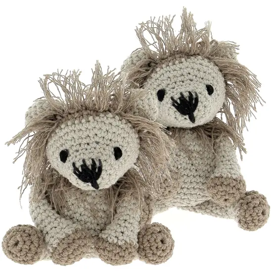 Multipack of 2 - Hoooked Lion Leroy Yarn Kit W/Eco Barbante Yarn-Beige & Taupe {2}