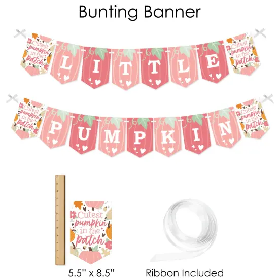 Big Dot of Happiness Girl Little Pumpkin - Fall Birthday Party or Baby Shower Supplies - Banner Decoration Kit - Fundle Bundle {4}
