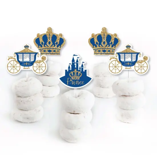 Big Dot of Happiness Royal Prince Charming - Dessert Cupcake Toppers - Baby Shower or Birthday Party Clear Treat Picks - Set of 24 {3}