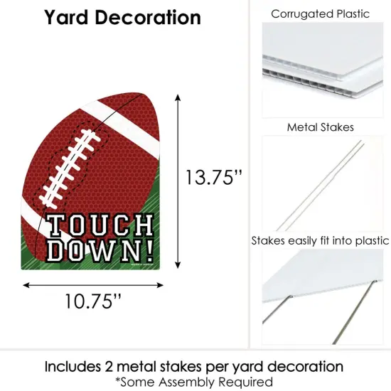 Big Dot of Happiness End Zone - Football - Outdoor Lawn Sign - Baby Shower or Birthday Party Yard Sign - 1 Piece {7}