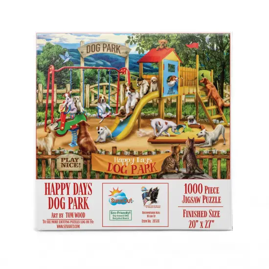 Sunsout Happy Days Dog Park 1000 pc Jigsaw Puzzle 28538 {4}
