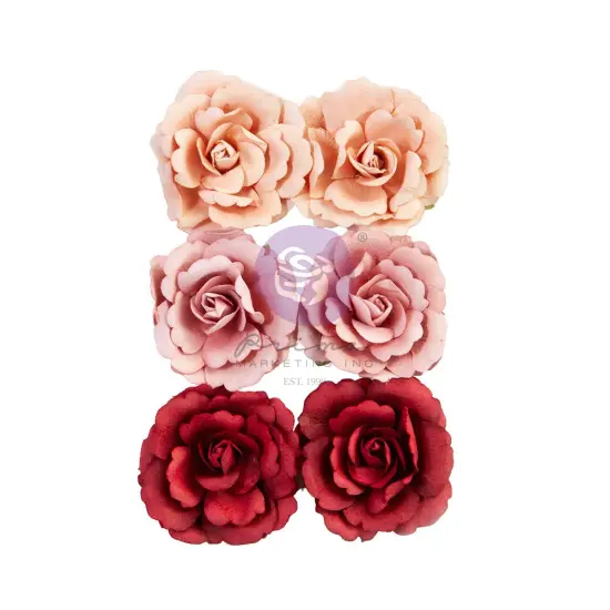 Lost In Wonderland Collection Flowers - Queen Of Hearts - 6 pcs / mulberry paper Scrapbook Supplies Material For Craft Notebooksdecoupage Album Journals Planners Art Journaling Bullet {1}