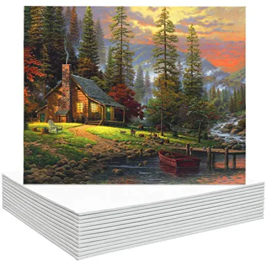 12 Pack Painting-Canvas-Panels,8x10 Inch Canvas Board Super Value Canvases,100% Cotton,Primed Canvas Panel,Acid Free,Artist Canvas Boards for Professionals,Hobby Painters,Students & Kids. {4}