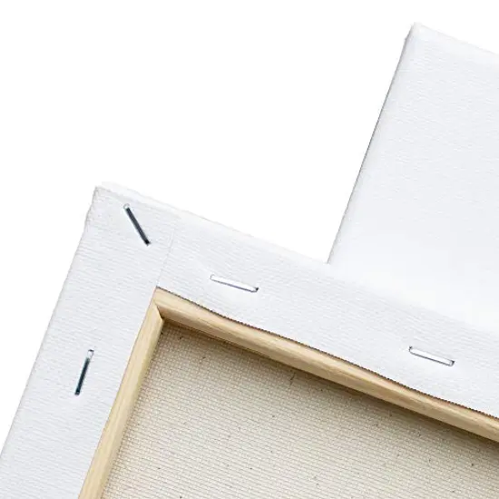 8 Pack Stretched White Blank Canvas - 11x14 Inch,Primed,100% Cotton,5/8 Inch Profile of Super Value Pack for Acrylics,Oils & Other Painting Media {2}