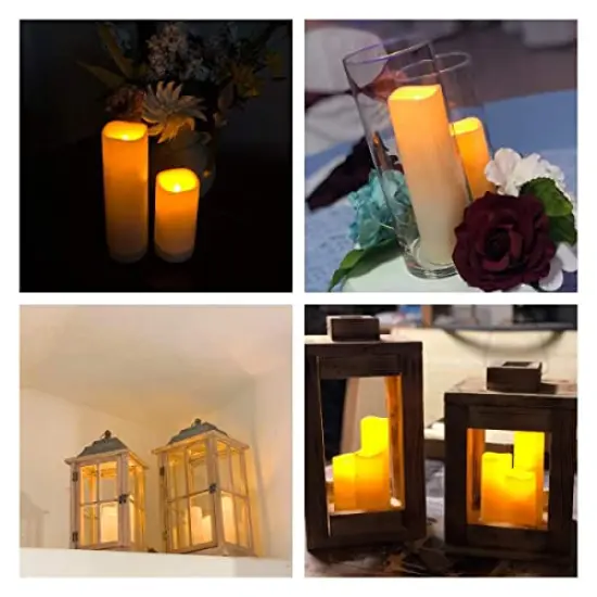 Flameless LED Candles with 10-Key Remote & Timer, Outdoor Indoor Waterproof Battery Operated Candles for Home/Wedding D&eacute;cor, Exquisite Set of 12 (D2.2'' x H4''5''6''7'') {6}
