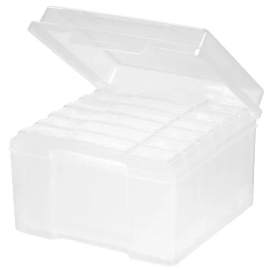 IRIS USA 5" x 7" Photo Storage and Embellishment Craft Keeper with 6 Cases, Clear {5}