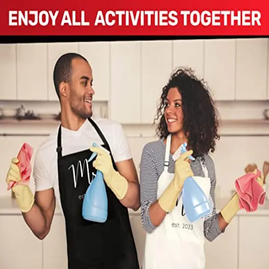 His and Her Aprons - Mr Mrs Established 2023 Couples Engagement Gift, Cute Bridal Shower Gift Anniversary Wedding Registry Items & Decoration, Housewarming Gifts For New Home Newlywed Gift {6}