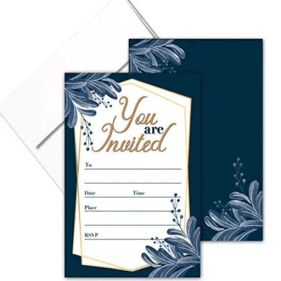 You Are Invited Formal Fill-in Party Invitations With Envelopes | 25 Invites & Envelopes | Wedding, Baby Shower, Rehearsal Dinner, Birthday Party (Formal Your Invited) {1}