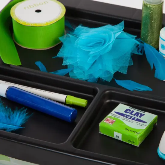 IRIS USA 6 Drawer 12" x 12" Scrapbook Rolling Storage Cart with Organizer Top and 6 Clear Cases, Black/White {4}