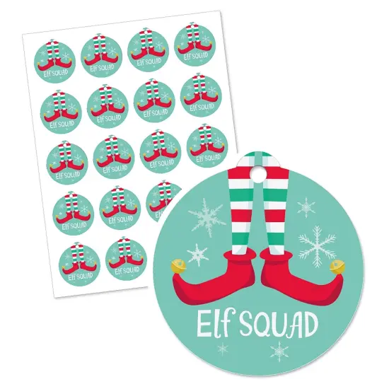 Big Dot of Happiness Elf Squad - Kids Elf Christmas and Birthday Party Favor Gift Tags (Set of 20) {3}
