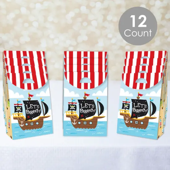 Big Dot of Happiness Pirate Ship Adventures - Skull Birthday Gift Favor Bags - Party Goodie Boxes - Set of 12 {3}