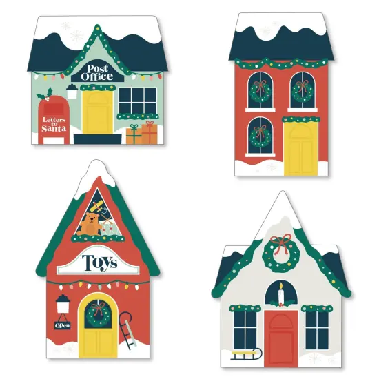Big Dot of Happiness Christmas Village - DIY Shaped Holiday Winter Houses Cut-Outs - 24 Count {1}