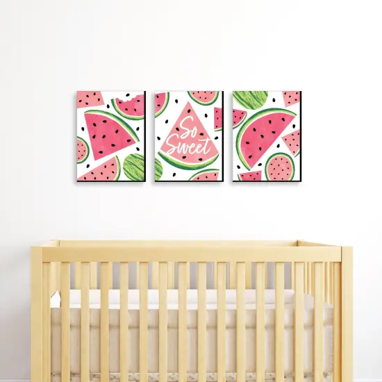 Big Dot of Happiness Sweet Watermelon - Fruit Kitchen Wall Art and Kids Room Decor - 7.5 x 10 inches - Set of 3 Prints {3}