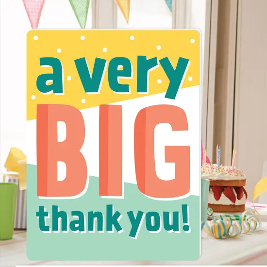Big Dot of Happiness A Very Big Thank You - Gratitude Giant Greeting Card - Big Shaped Jumborific Card - 16.5 x 22 inches {3}