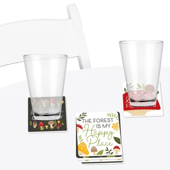 Big Dot of Happiness Wild Mushrooms - Funny Red Toadstool Party Decorations - Drink Coasters - Set of 6 {4}