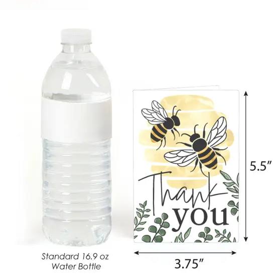Big Dot of Happiness Little Bumblebee - Bee Baby Shower or Birthday Party Thank You Cards (8 count) {4}