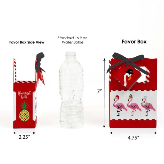 Big Dot of Happiness Flamingle Bells - Tropical Flamingo Christmas Party Favor Boxes - Set of 12 {3}