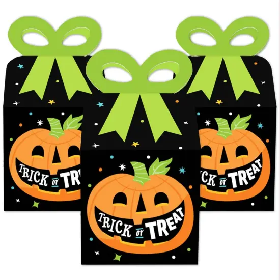 Big Dot of Happiness Jack-O'-Lantern Halloween - Square Favor Gift Boxes - Kids Halloween Party Bow Boxes - Set of 12 {3}