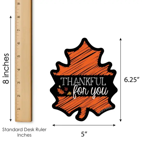 Big Dot of Happiness Give Thanks - Shaped Thank You Cards - Thanksgiving Party Thank You Note Cards with Envelopes - Set of 12 {7}