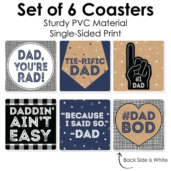 Big Dot of Happiness My Dad is Rad - Funny Father's Day Party Decorations - Drink Coasters - Set of 6 {6}