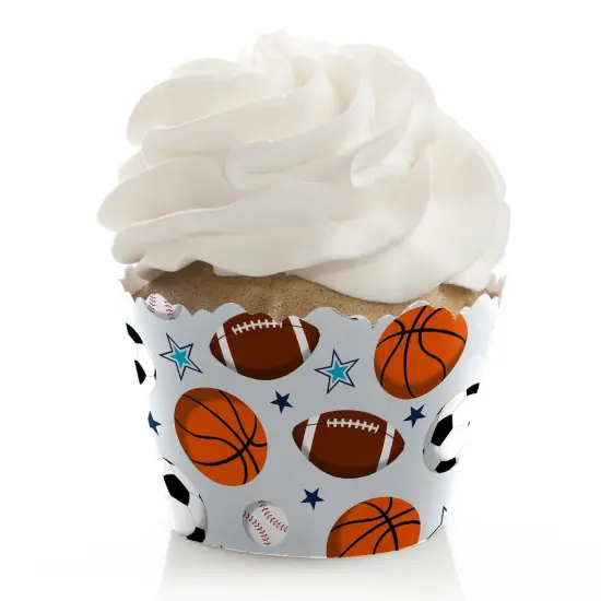 Big Dot of Happiness Go, Fight, Win - Sports - Baby Shower or Birthday Party Decorations - Party Cupcake Wrappers - Set of 12 {1}