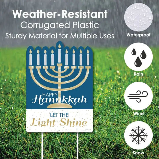 Big Dot of Happiness Happy Hanukkah - Party Decorations - Chanukah Welcome Yard Sign {4}