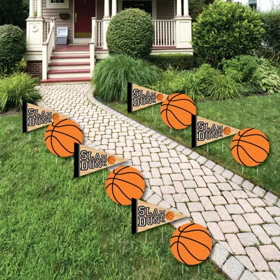 Big Dot of Happiness Nothin' but Net - Basketball Lawn Decorations - Outdoor Baby Shower or Birthday Party Yard Decorations - 10 Piece {1}