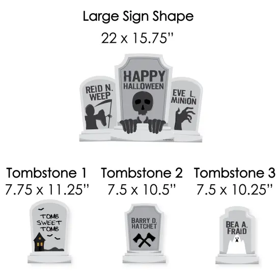Big Dot of Happiness Graveyard Tombstones - Yard Sign and Outdoor Lawn Decorations - Halloween Party Yard Signs - Set of 8 {7}