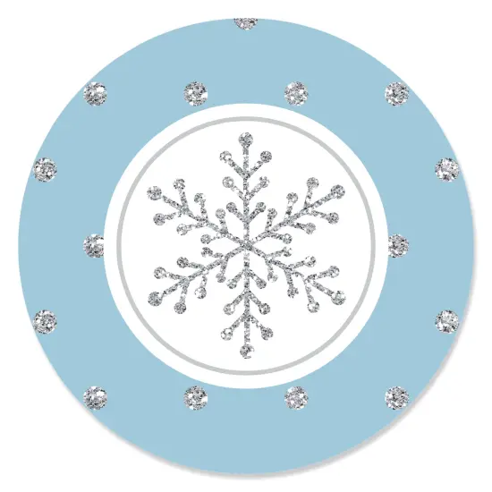 Big Dot of Happiness Winter Wonderland - Snowflake Holiday Party and Winter Wedding Circle Sticker Labels - 24 Count {1}