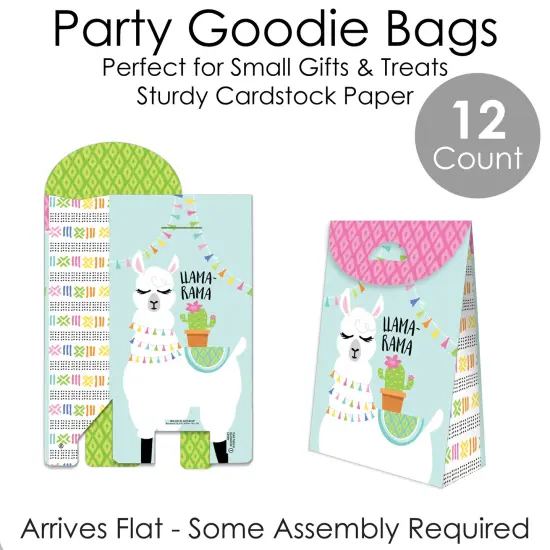 Big Dot of Happiness Whole Llama Fun - Llama Fiesta Baby Shower or Birthday Gift Favor Bags - Party Goodie Boxes - Set of 12 {7}