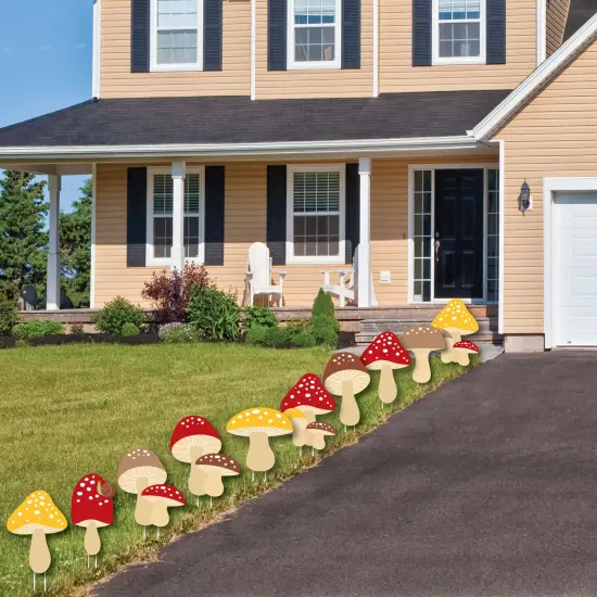 Big Dot of Happiness Wild Mushrooms - Mushroom Lawn Decorations - Outdoor Red Toadstool Decor and Party Yard Decorations - 10 Piece {4}