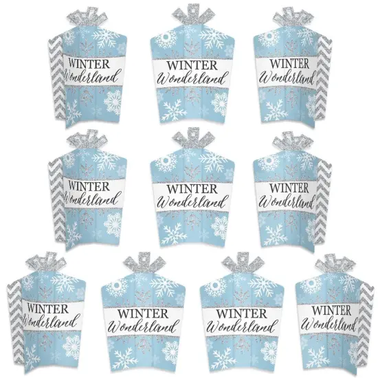 Big Dot of Happiness Winter Wonderland - Table Decorations - Snowflake Holiday Party and Winter Wedding Fold and Flare Centerpieces - 10 Count {1}