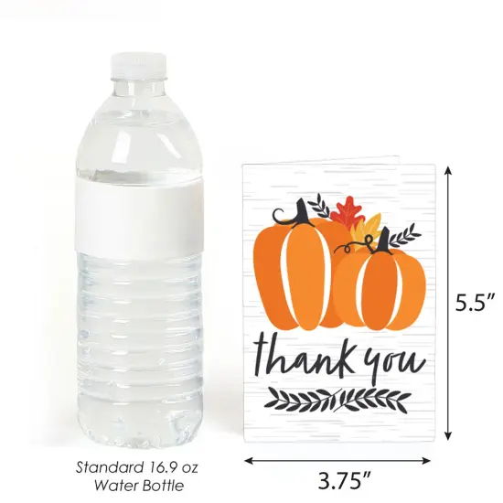 Big Dot of Happiness Fall Pumpkin - Halloween or Thanksgiving Party Thank You Cards (8 count) {4}
