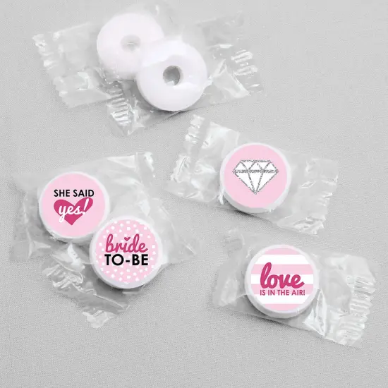 Big Dot of Happiness Bride-To-Be - Bridal Shower & Classy Bachelorette Party Round Candy Sticker Favors - Labels Fits Chocolate Candy (1 sheet of 108) {4}
