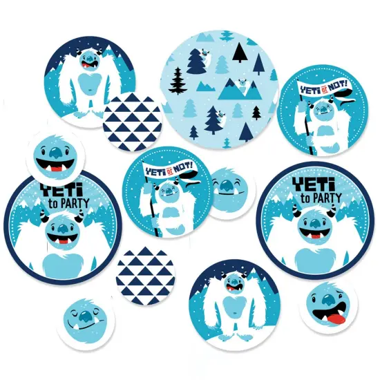 Big Dot of Happiness Yeti to Party - Abominable Snowman Party or Birthday Party Giant Circle Confetti - Party Decorations - Large Confetti 27 Count {1}