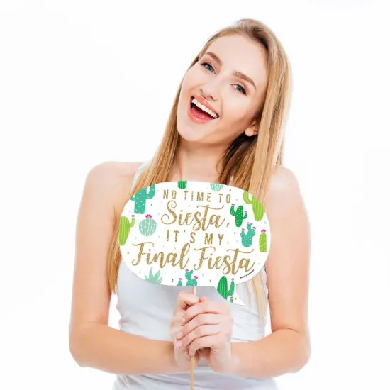 Big Dot of Happiness Funny Final Fiesta - Last Fiesta Bachelorette Party Photo Booth Props Kit - 10 Piece {3}