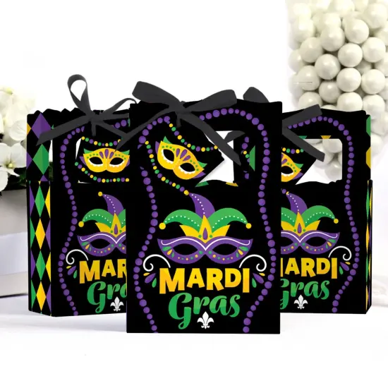 Big Dot of Happiness Colorful Mardi Gras Mask - Masquerade Party Favor Boxes - Set of 12 {4}