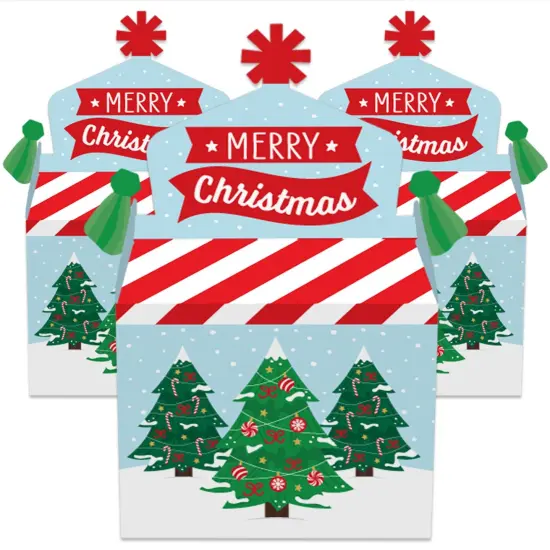 Big Dot of Happiness Snowy Christmas Trees - Treat Box Party Favors - Classic Holiday Party Goodie Gable Boxes - Set of 12 {3}