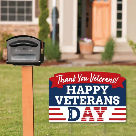 Big Dot of Happiness Happy Veterans Day - Patriotic Yard Sign Lawn Decorations - Thank You Veterans Party Yardy Sign {3}