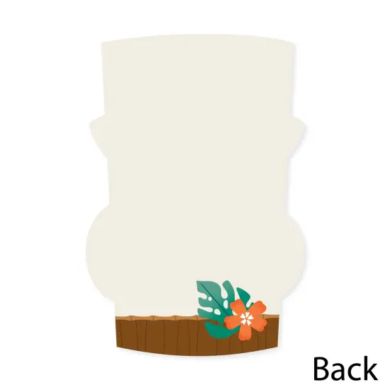 Big Dot of Happiness Tropical Luau - Shaped Thank You Cards - Hawaiian Beach Party Thank You Note Cards with Envelopes - Set of 12 {6}