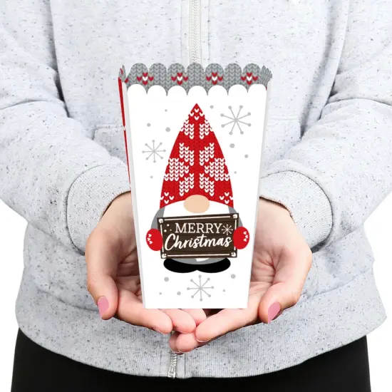 Big Dot of Happiness Christmas Gnomes - Holiday Party Favor Popcorn Treat Boxes - Set of 12 {6}