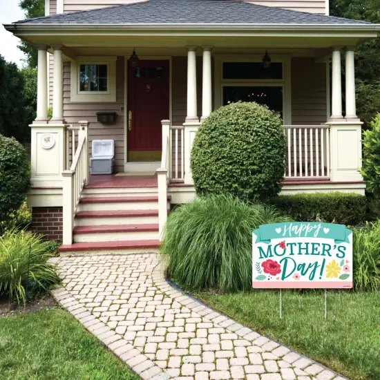 Big Dot of Happiness Colorful Floral Happy Mother's Day - We Love Mom Party Yard Sign Lawn Decorations - Party Yardy Sign {4}