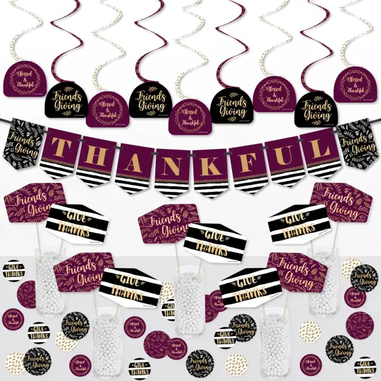 Big Dot of Happiness Elegant Thankful for Friends - Friendsgiving Thanksgiving Party Supplies Decoration Kit - Decor Galore Party Pack - 51 Pieces {1}